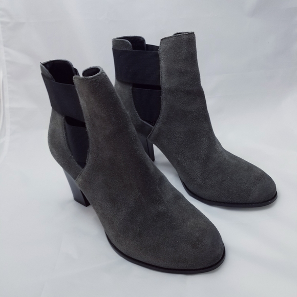 Kenneth Cole Reaction Shoes - Kenneth Cole Cross Glow Suede Booties Gray 8.5